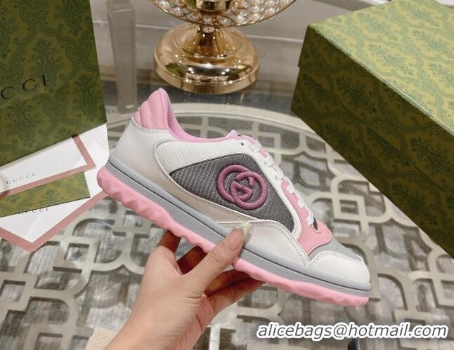 Luxury Cheap Gucci MAC80 Sneakers in Leather and Fabric Light Pink 025038