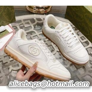 Good Quality Gucci MAC80 Sneakers in Leather and Fabric White 025041