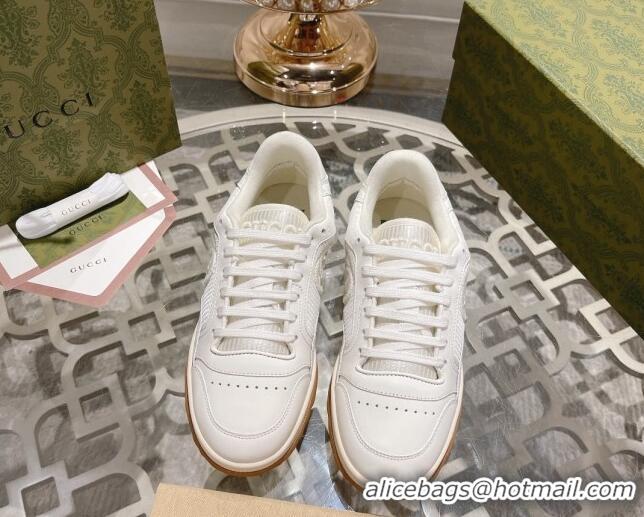 Good Quality Gucci MAC80 Sneakers in Leather and Fabric White 025041