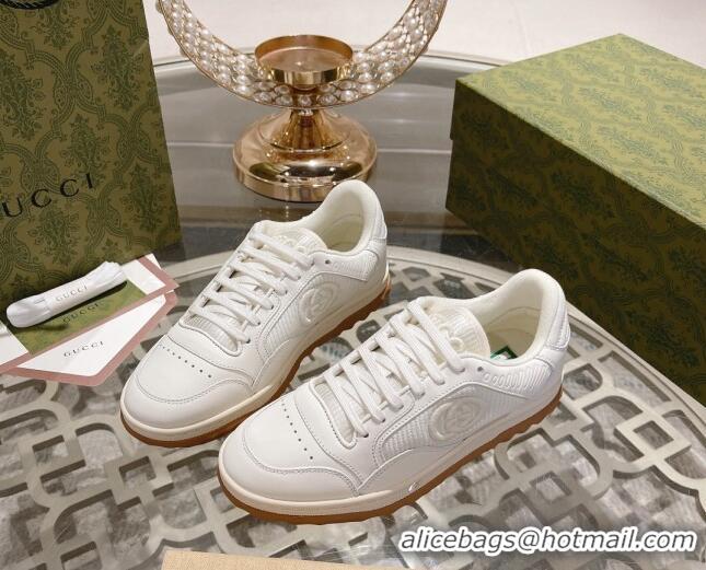 Good Quality Gucci MAC80 Sneakers in Leather and Fabric White 025041