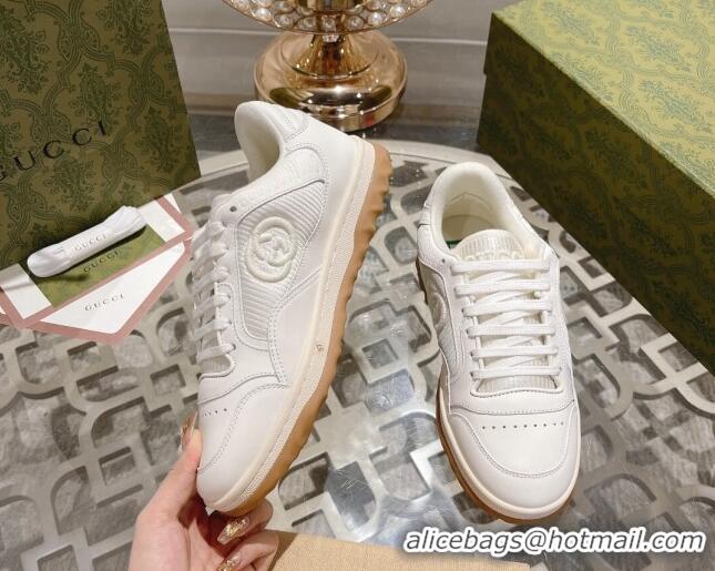 Good Quality Gucci MAC80 Sneakers in Leather and Fabric White 025041