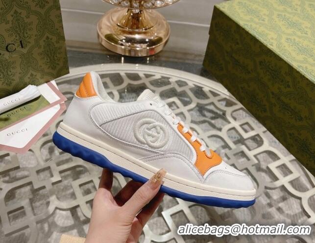 Top Design Gucci MAC80 Sneakers in Leather and Fabric Orange 025042