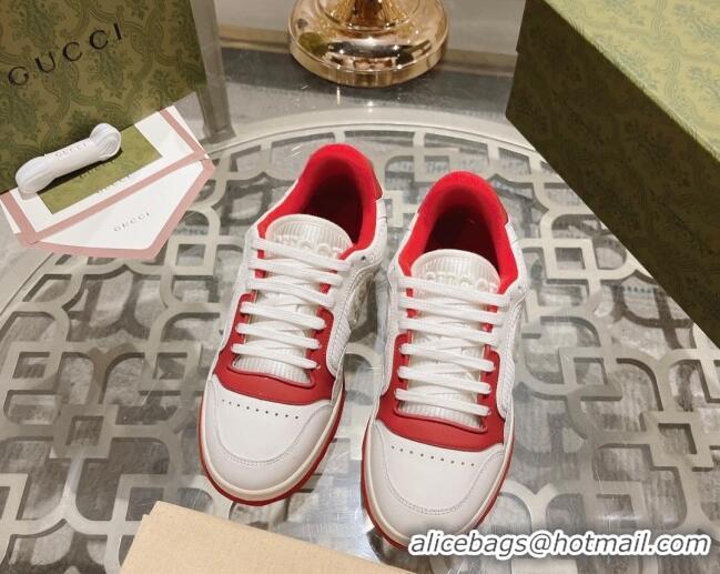 Cheap Price Gucci MAC80 Sneakers in Leather and Fabric Red 025043