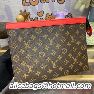 Buy Cheap Louis Vuitton Monogram Macassar Canvas Pochette Voyage MM M82857 Red