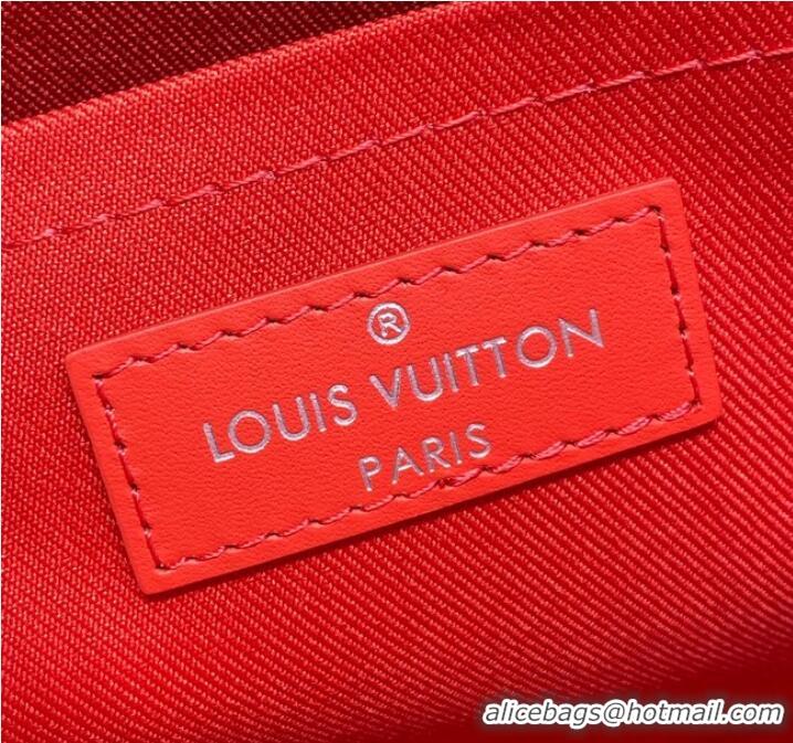 Buy Cheap Louis Vuitton Monogram Macassar Canvas Pochette Voyage MM M82857 Red