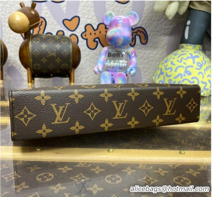 Famous Brand Louis Vuitton Monogram Macassar Canvas Pochette Voyage MM M82857 Green