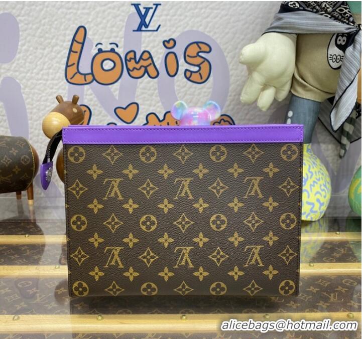 Shop Grade Louis Vuitton Monogram Macassar Canvas Pochette Voyage MM M82857 Purple