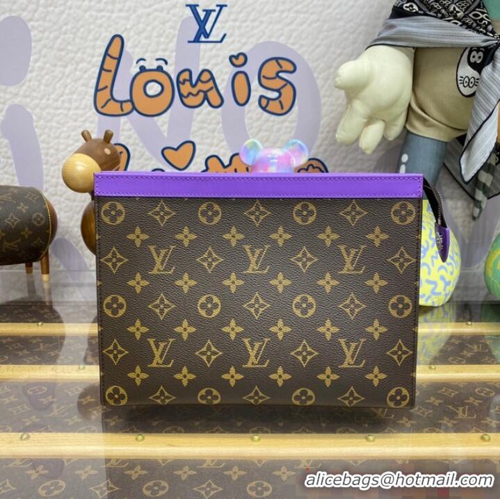 Shop Grade Louis Vuitton Monogram Macassar Canvas Pochette Voyage MM M82857 Purple