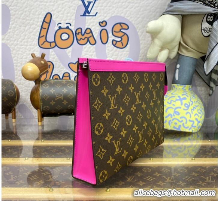 Inexpensive Louis Vuitton Monogram Macassar Canvas Pochette Voyage MM M82857 Pink