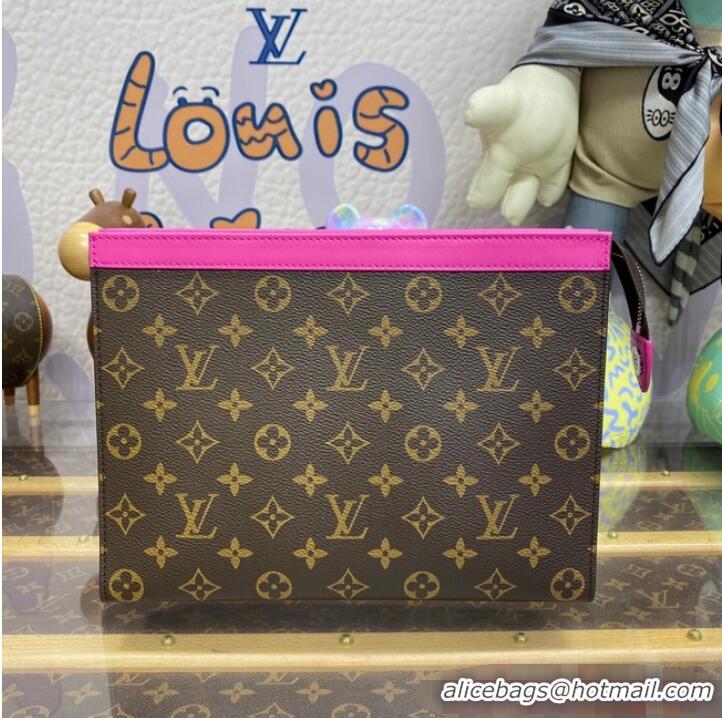 Inexpensive Louis Vuitton Monogram Macassar Canvas Pochette Voyage MM M82857 Pink