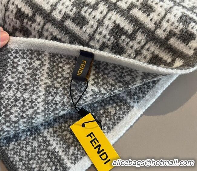 Famous Brand Fendi FF Knit Scarf 30x180cm F1123 Grey 2023