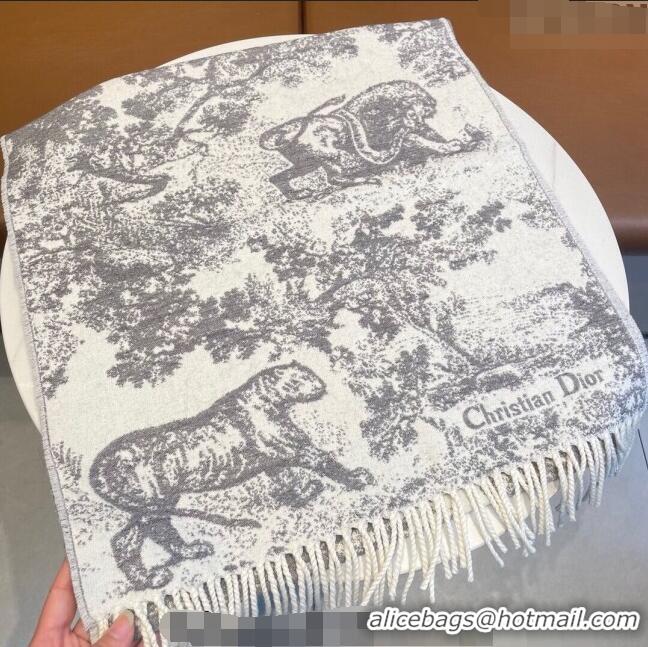 Buy Inexpensive Dior Toile de Jouy Long Scarf 45x190cm 1123 Grey 2023