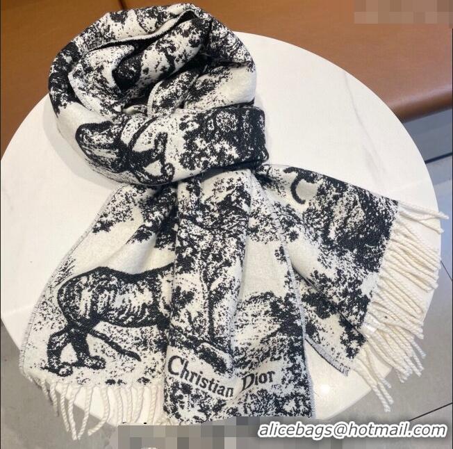 Shop Discount Dior Toile de Jouy Long Scarf 45x190cm 1123 Black 2023