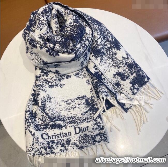 Promotional Dior Toile de Jouy Long Scarf 45x190cm 1123 Blue 2023