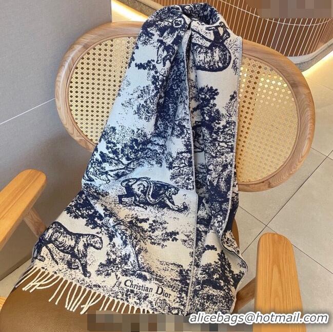 Promotional Dior Toile de Jouy Long Scarf 45x190cm 1123 Blue 2023