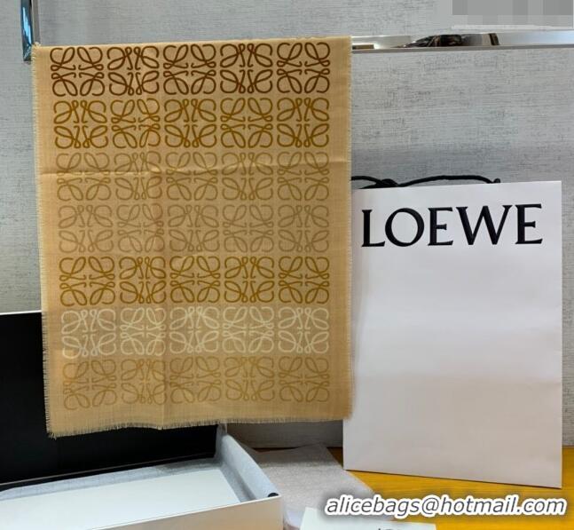 Super Quality Loewe Anagram Long Wool Scarf 45x200cm L1123 Apricot 2023