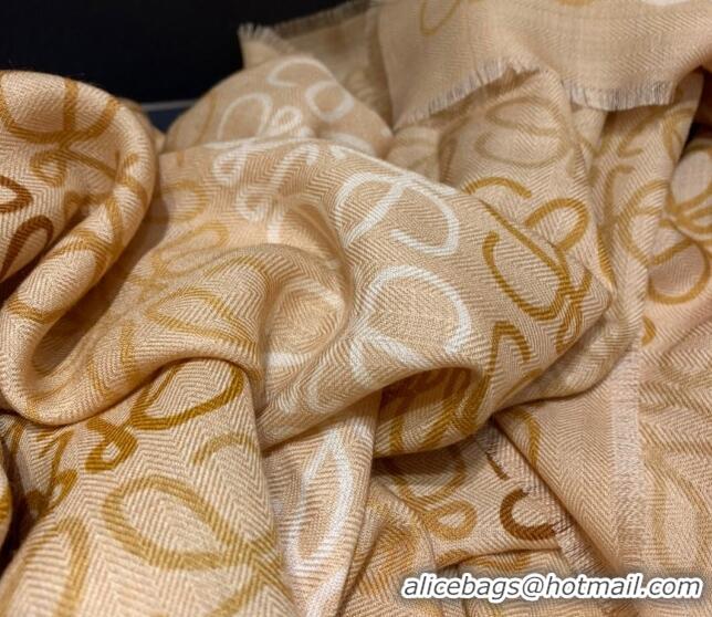 Super Quality Loewe Anagram Long Wool Scarf 45x200cm L1123 Apricot 2023