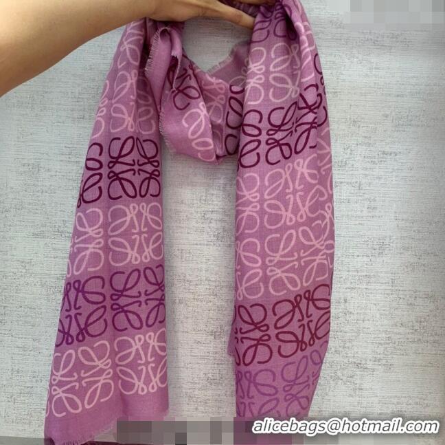 Low Cost Loewe Anagram Long Wool Scarf 45x200cm L1123 Purple 2023