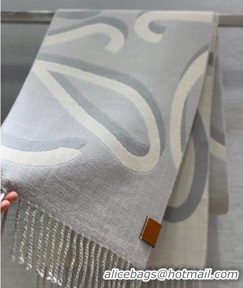 Promotional Loewe Anagram Long Wool Scarf 30x170cm L1123 Grey 2023