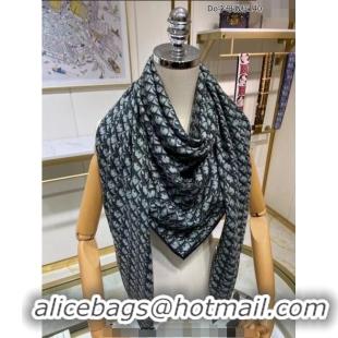 Discount Dior Oblique Cashmere Square Shawl Scarf 140cm CD1206 Dark Grey 2023