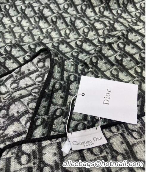 Discount Dior Oblique Cashmere Square Shawl Scarf 140cm CD1206 Dark Grey 2023