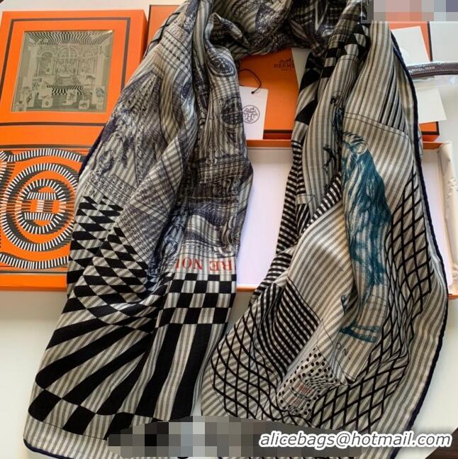 Fashion Hermes Cashmere & Silk Sqaure Shawl Scarf 140cm Theater H112140 Beige 2023 TOP