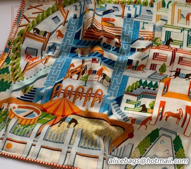 Buy Cheap Hermes Cashmere & Silk Sqaure Shawl Scarf 140cm CLUB H112140 Orange 2023 TOP