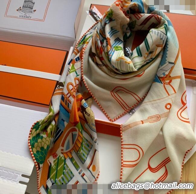 Buy Cheap Hermes Cashmere & Silk Sqaure Shawl Scarf 140cm CLUB H112140 Orange 2023 TOP