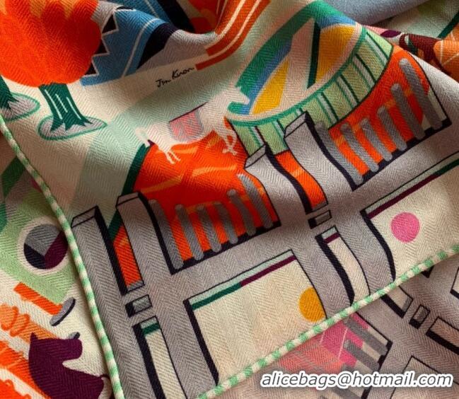 New Design Hermes Cashmere & Silk Sqaure Shawl Scarf 140cm CLUB H112140 Green 2023 TOP