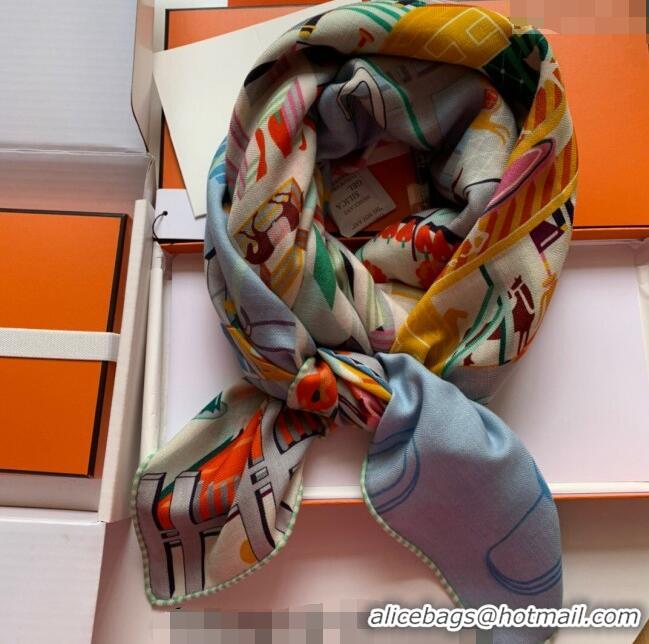 New Design Hermes Cashmere & Silk Sqaure Shawl Scarf 140cm CLUB H112140 Green 2023 TOP