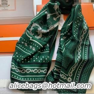 Grade Quality Hermes Cashmere & Silk Sqaure Shawl Scarf 140cm KEY H112140 Green 2023 TOP