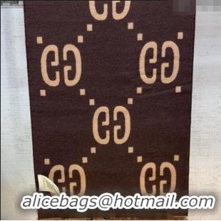 Super Quality Gucci Jumbo GG Wool Scarf 35x190cm G1206 Brown 2023