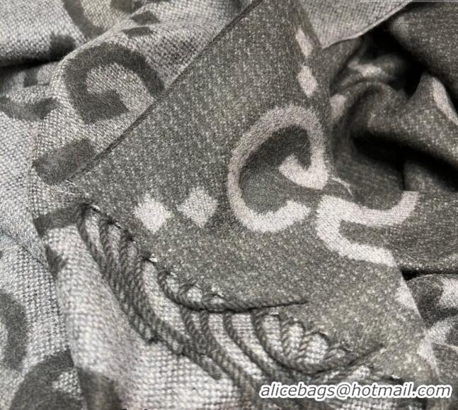 Grade Design Gucci Jumbo GG Cashmere Scarf 45x200cm G1206 Light/Dark Grey 2023