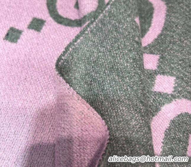 Reasonable Price Gucci Jumbo GG Cashmere Scarf 45x200cm G1206 Grey/Pink 2023