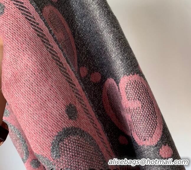 Affordable Price Gucci Shiny Jumbo GG Wool Scarf 45x195cm G1206 Grey/Pink 2023