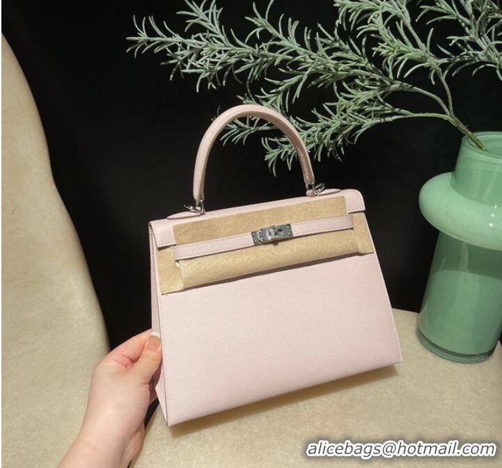 Super Quality Hermes original Kelly Epsom Leather KL25 Light Pink