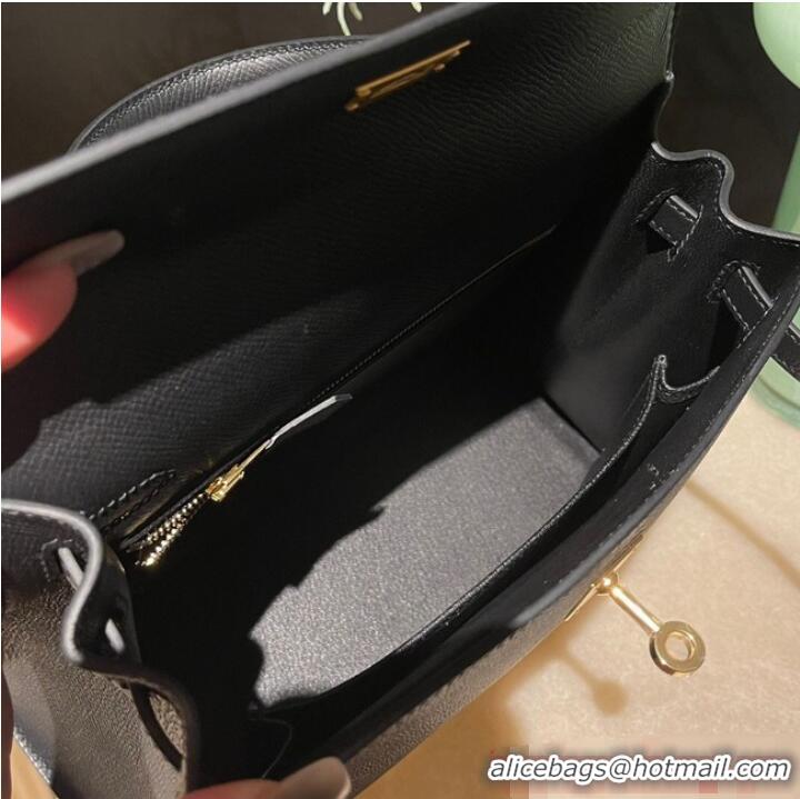 Best Price Hermes original Kelly Epsom Leather KL25 Black