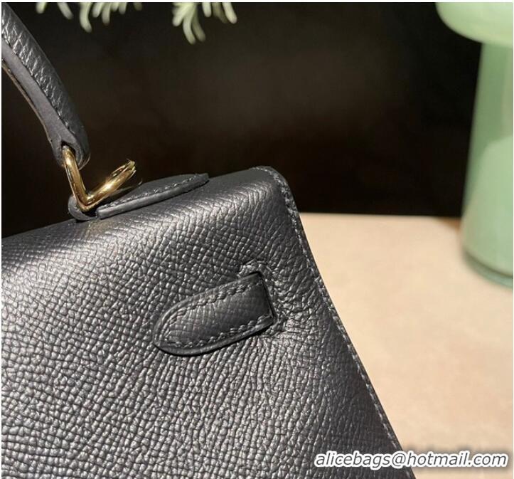 Best Price Hermes original Kelly Epsom Leather KL25 Black