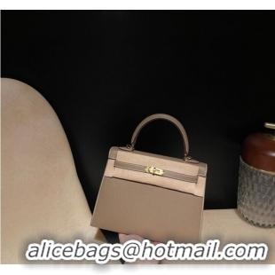 Famous Brand Hermes original Kelly Epsom Leather KL25 Gray