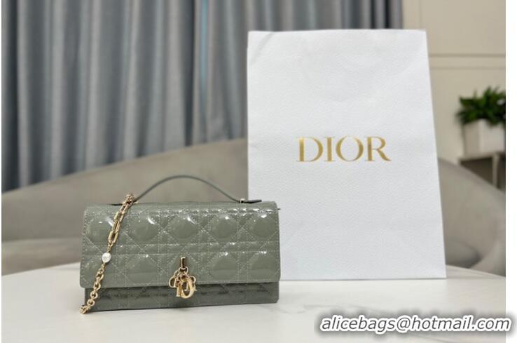 Buy Discount MISS DIOR MINI BAG Patent Cannage Calfskin S0980O Gray