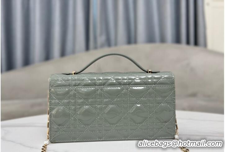 Buy Discount MISS DIOR MINI BAG Patent Cannage Calfskin S0980O Gray