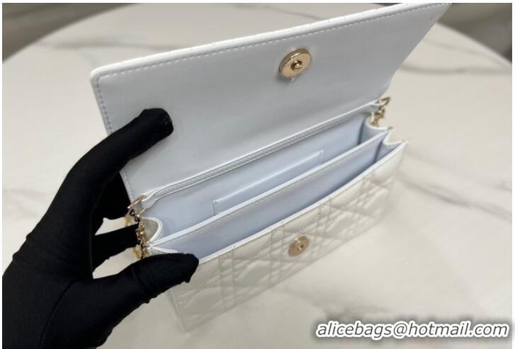 Best Price MISS DIOR MINI BAG Patent Cannage Calfskin S0980O White