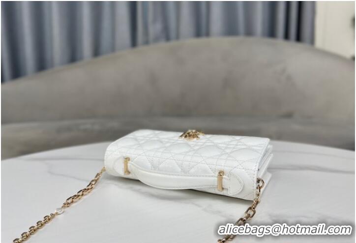 Best Price MISS DIOR MINI BAG Patent Cannage Calfskin S0980O White