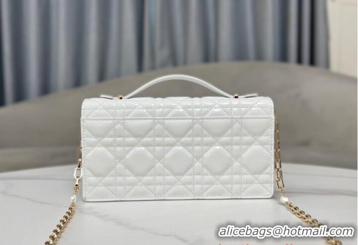 Best Price MISS DIOR MINI BAG Patent Cannage Calfskin S0980O White