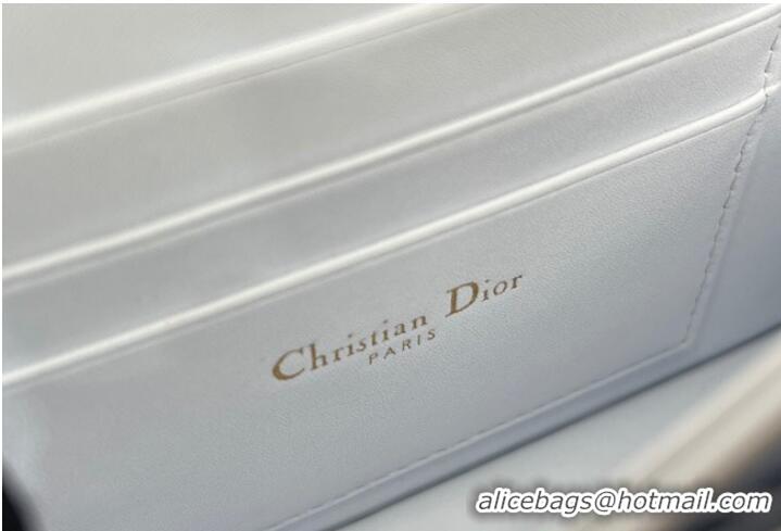 Best Price MISS DIOR MINI BAG Patent Cannage Calfskin S0980O White