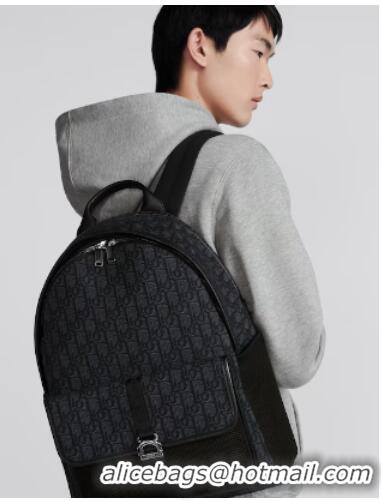 Famous Brand DIOR 8 BACKPACK Black Dior Oblique Jacquard 1EIBA178YK