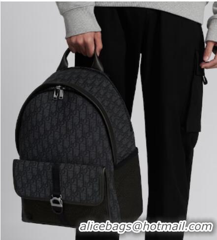 Famous Brand DIOR 8 BACKPACK Black Dior Oblique Jacquard 1EIBA178YK