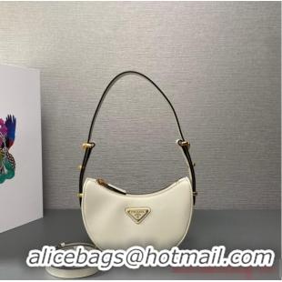 Hot Sell Cheap Prada leather shoulder bag 1BC199 White