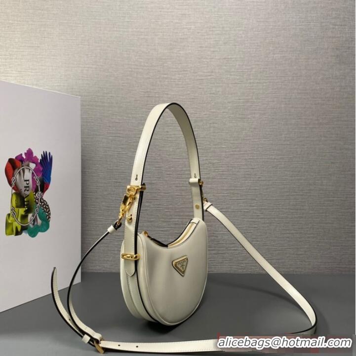 Hot Sell Cheap Prada leather shoulder bag 1BC199 White