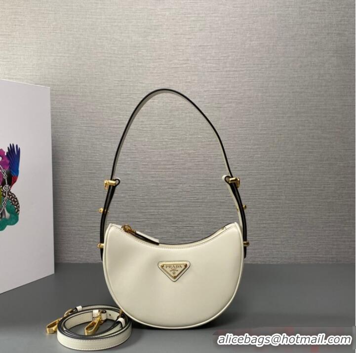 Hot Sell Cheap Prada leather shoulder bag 1BC199 White